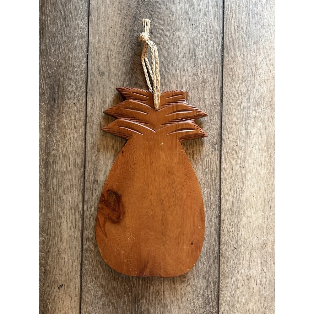 Pineapple Shaped Wooden Cutting Board MCM WOOD FRUIT SHAPE PLAQUE chopping block - Picture 1 of 8